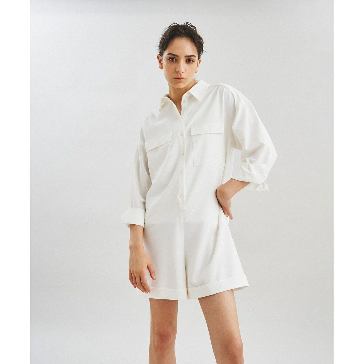 シャツサロペット／グレースコンチネンタル（GRACE CONTINENTAL）