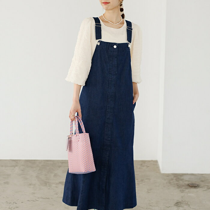 デニムサロペットフレアーワンピース／ジーラ バイ リュリュ（GeeRA）