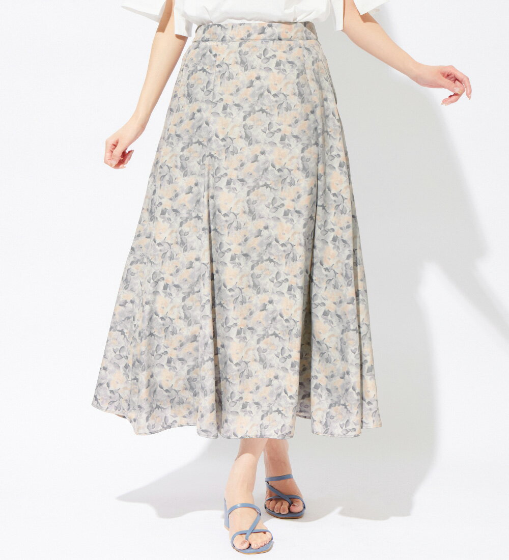 水彩柄フレアースカート／ヴィオラエヴィオラ（viola e_viola）