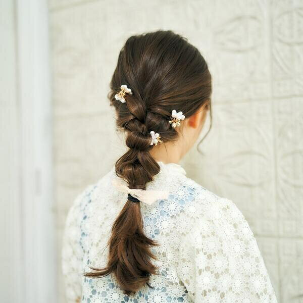 【フォーマル対応】お花ヘアクリップ+リボンヘアゴムセット_アプレレクールマシェリ／エフオーオンラインストア（F.O.Online）のサムネイル