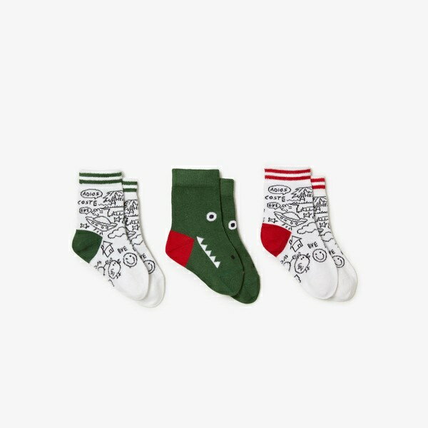 マシュー・ランガイルKIDSソックス3Pセット／ラコステ（LACOSTE）
