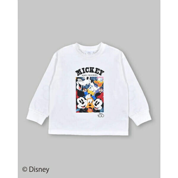 【 Disney 】 ミッキーマウス / ミニーマウス / シルエット 肘 配色 Tシャツ ／スラップスリップ（SLAP SLIP）のサムネイル