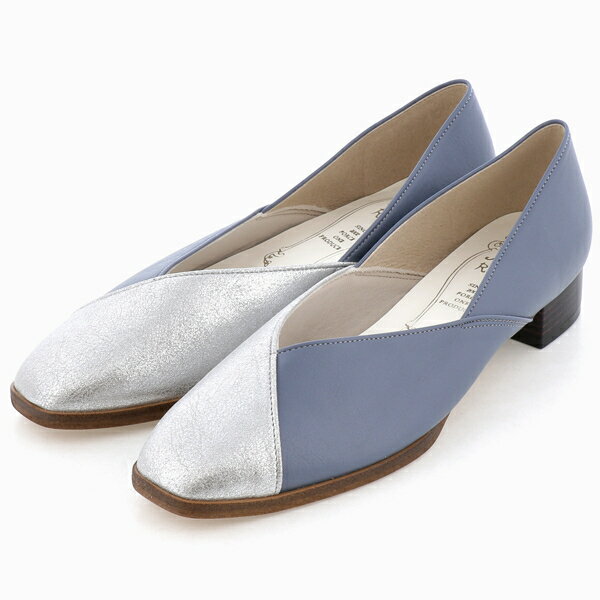 Vカットスクエァトゥローヒールパンプス／メタルルージュ（Metal Rouge）