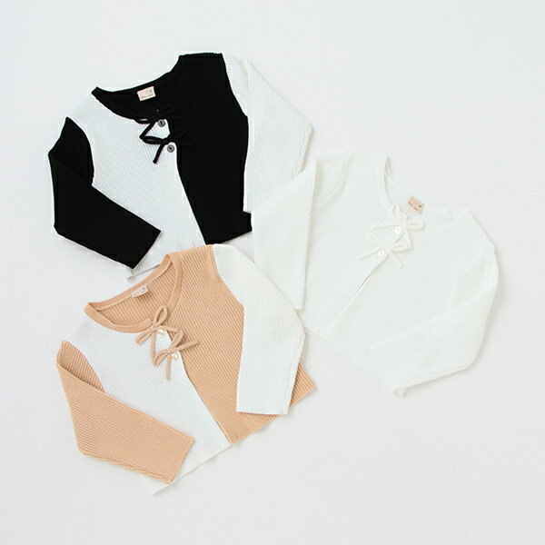 バイカラーカーディガン／プティマイン（petit main）のサムネイル