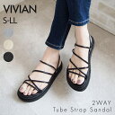 2WAY厚底チューブストラップサンダル/ヴィヴィアン(Vivian)