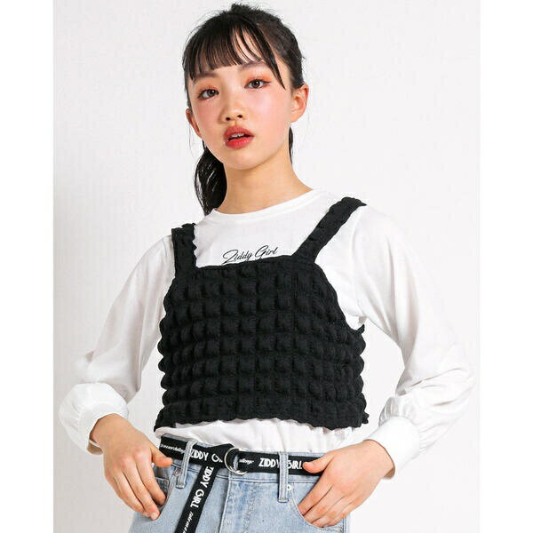 【 ニコ☆プチ 掲載 】2点 セット ポップコーン ビスチェ + 長袖 Tシャツ (130~160c／ジディ（ZIDDY）のサムネイル