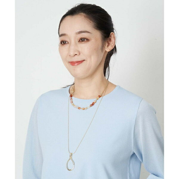 [日本製]ストーン×淡水パール2連ネックレス／ジョルジュ・レッシュ（GEORGES RECH）