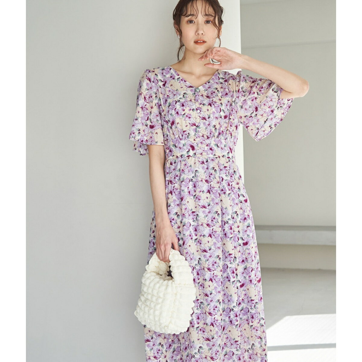 甘め小花柄5分袖ワンピース／ロペピクニック（ROPE' PICNIC）のサムネイル