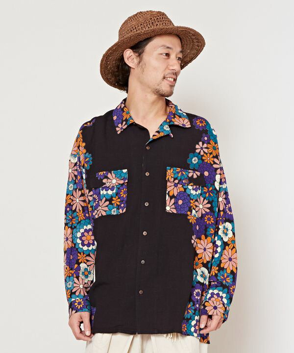 【チャイハネ】ヒッピーナ開襟MEN'Sシャツ／チャイハネ（CAYHANE）