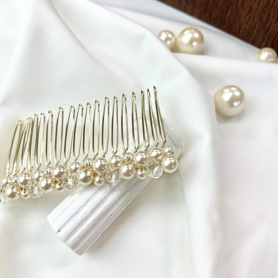 小粒パール×ビーズコーム／ピニーパール（Pinny Pearl）