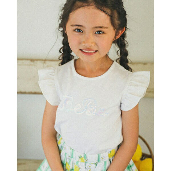 スパンコールロゴプリント Tシャツ(100~150cm)／ベベ（BeBe）