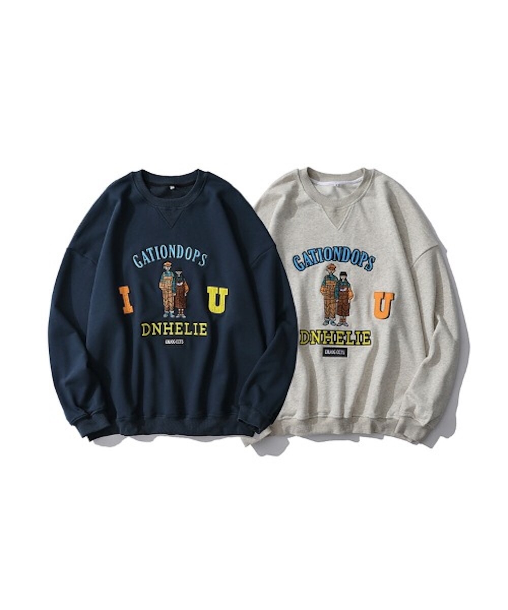 【HOOK】「定番」カップル刺繍トレーナー・スウェット／フック（HOOK）