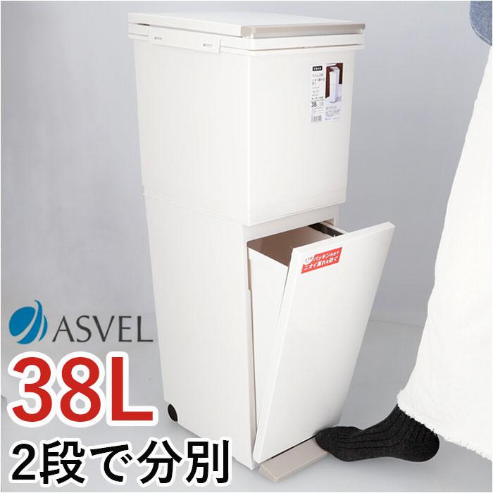 Other - アスベル 分別ダストボックス ペダル2段 スリム 38L／バックヤードファミリー（BACKYARD FAMILY）