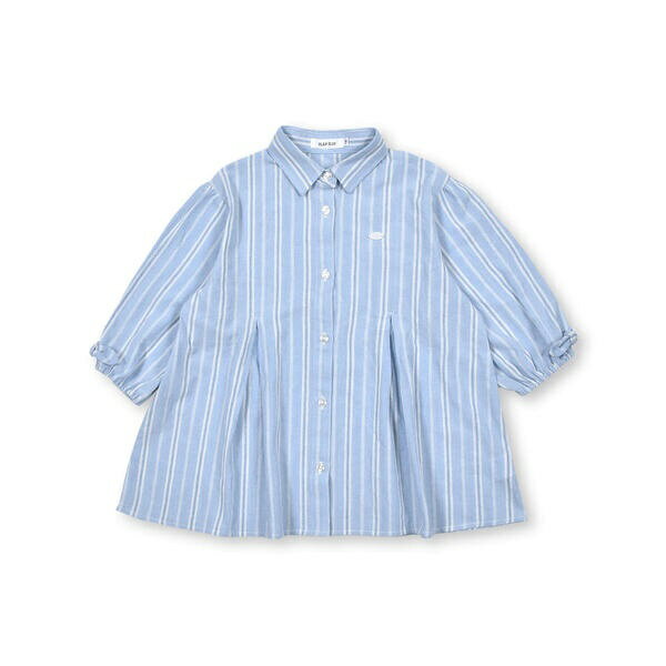 【お揃い】ストライプ柄袖リボン7分袖シャツ(90~130cm)／スラップスリップ（SLAP SLIP）