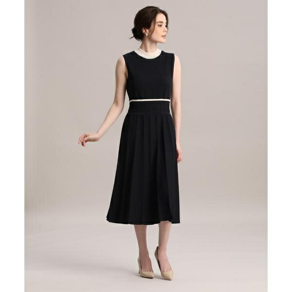 《大きいサイズ》バイカラーニットワンピース 《M Maglie le cassetto》／マーリエ ル カセット（Maglie le cassetto）