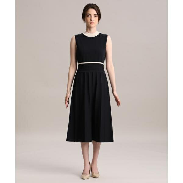 《大きいサイズ》バイカラーニットワンピース 《M Maglie le cassetto》／マーリエ ル カセット（Maglie le cassetto）