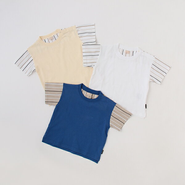 袖柄布帛半袖T／プティマイン（petit main）のサムネイル