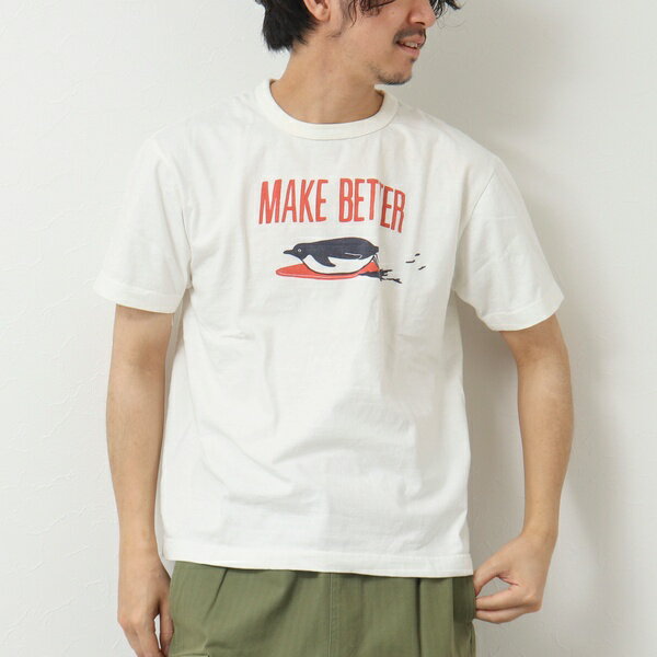 【BARNS OUTFITTERS/バーンズ】別注吊り編みTシャツ MAKE BETTER／ノーリーズ（NOLLEY'S）