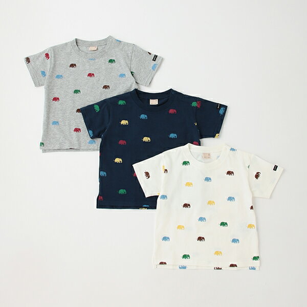 ぞう柄半袖Tシャツ／プティマイン（petit main）のサムネイル