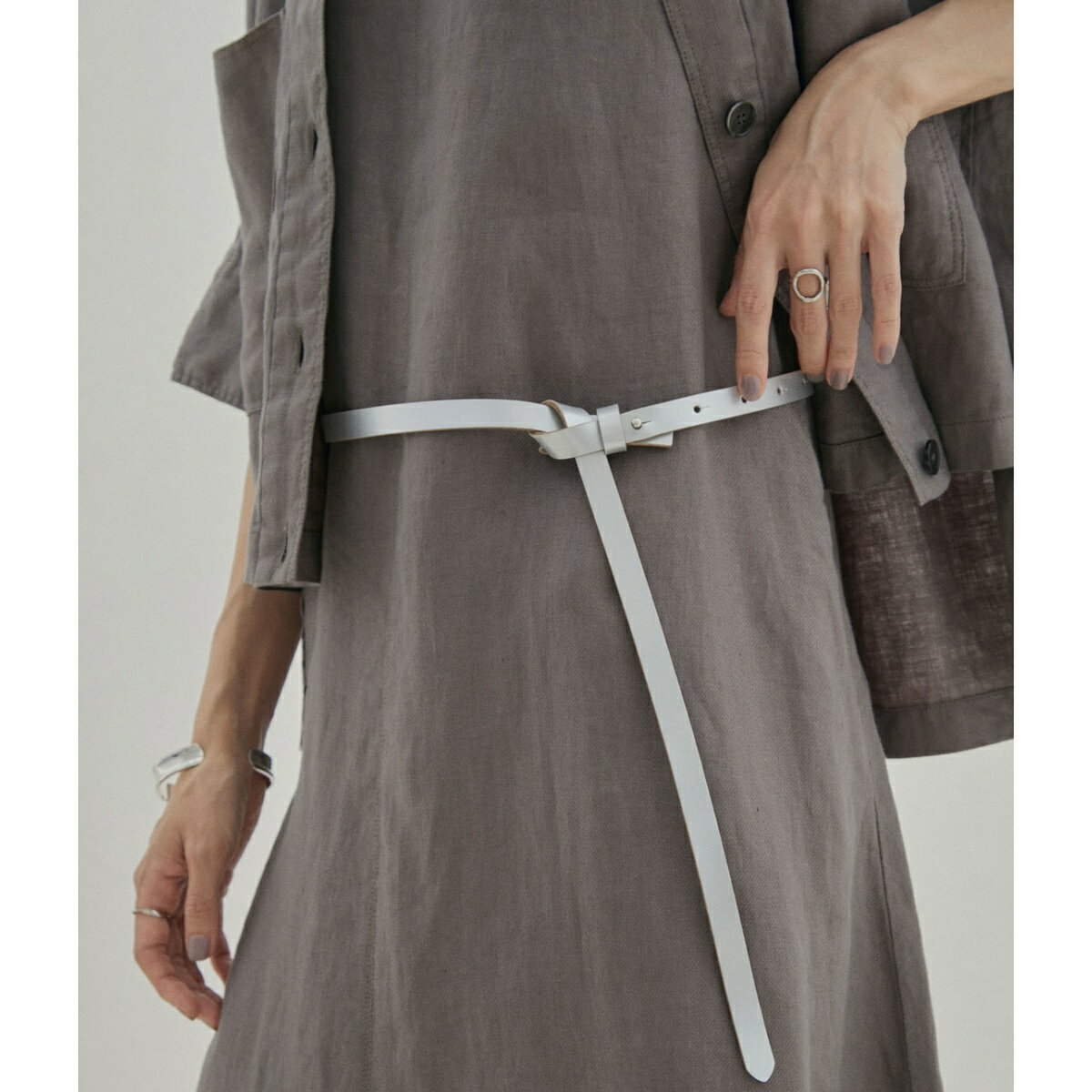 【サスティナブル】スリムレザーベルト／サロン アダム エ ロペ（SALON adam et rope' ）