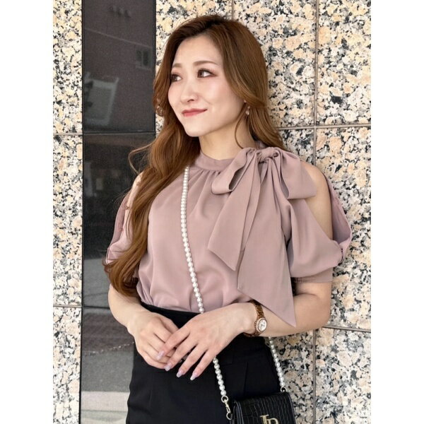 サイドリボンハーフブラウス／リップサービス（LIPSERVICE）