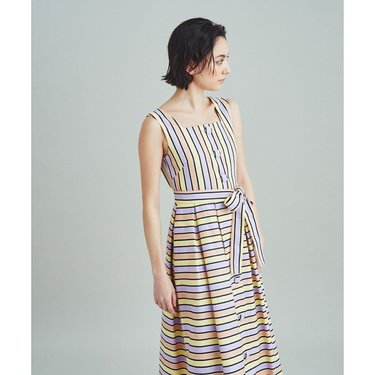 マルチボーダージャガードワンピース／グレースコンチネンタル（GRACE CONTINENTAL）のサムネイル