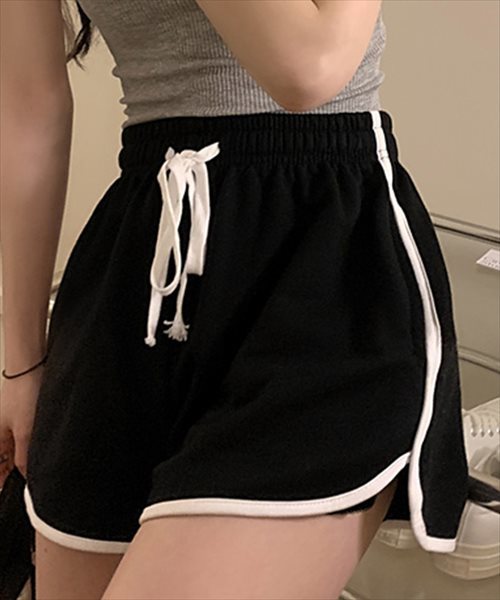 Cotton - レディース ライン柄スポーティースウェットショートパンツ／テディショップ（TeddyShop）
