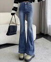 レディース ブーツカット風リラクシーフレアデニムパンツ/テディショップ(TeddyShop)