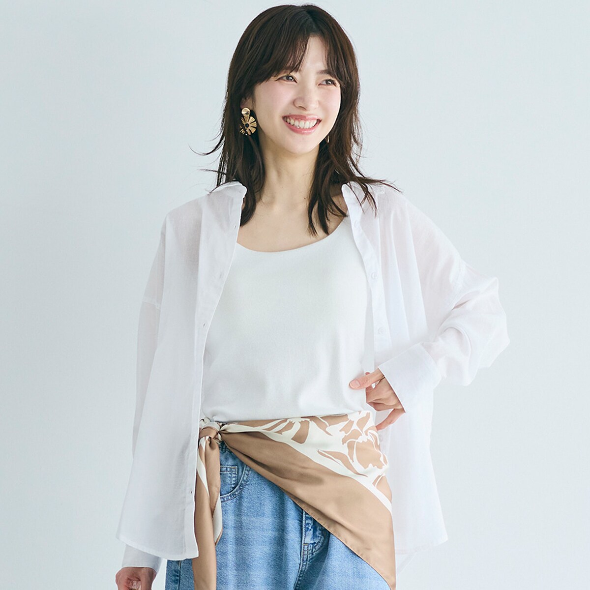 \新色登場／ 【冷房対策】ガーゼシャツ 全13色／コカ（coca）