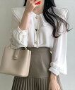 レディース ハートとパール調ボタンのダブルビッグカラーブラウス/テディショップ(TeddyShop)