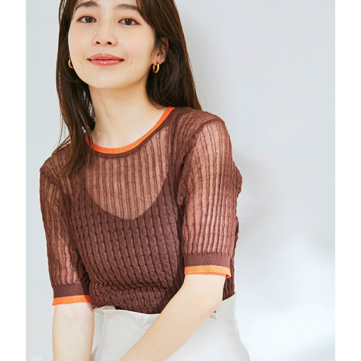 ポコポコシアーハーフスリーブニット／ビス（VIS）