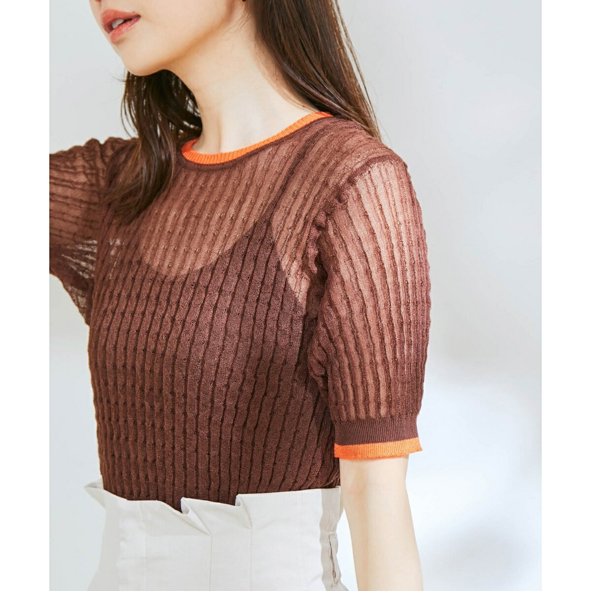 丸井（マルイ）楽天市場店のポコポコシアーハーフスリーブニット／ビス（VIS）｜アングル3