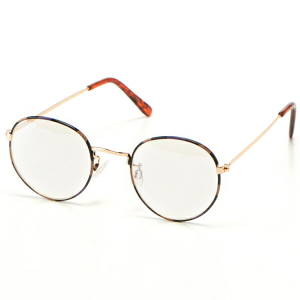 ファッショングラス　紫外線99.9％以上カット　ブルーライト約26％カット　メタルダテメガネ／モミーコ..