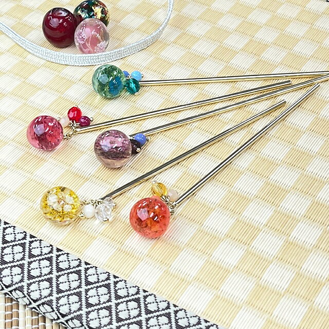 ドライフラワー封入かんざし／和小物マルシェ（Wakomono Marche）