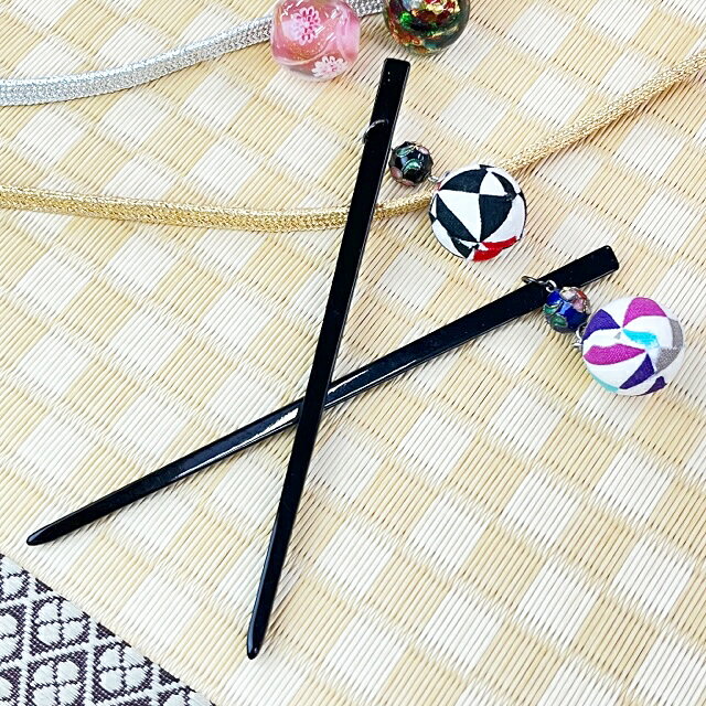 ちりめん玉下がりかんざし／和小物マルシェ（Wakomono Marche）