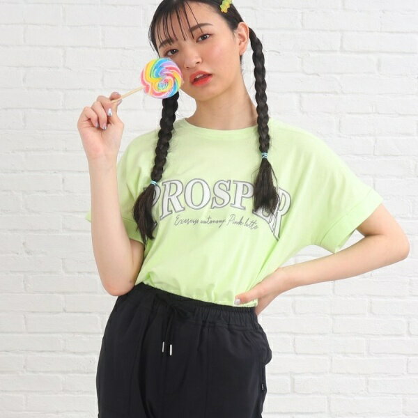 【コットン100130cmサイズあり】アップリケデザインTシャツ／ピンクラテ（PINK-latte）のサムネイル