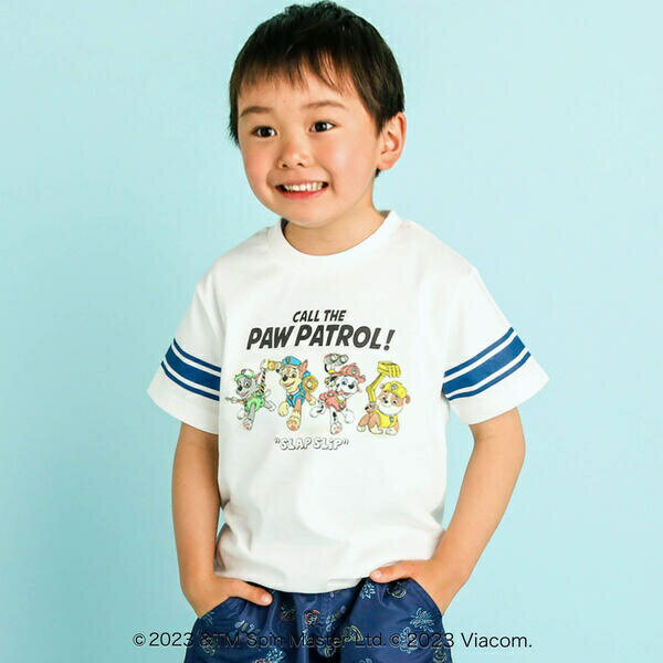 【PAW PATROL(パウ・パトロール)×SLAP SLIP】袖ボーダーラインロゴプリント半袖Tシ／スラップスリップ（SLAP SLIP）のサムネイル