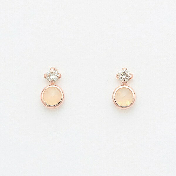 【WEB限定】10月誕生石 K10 ピンクゴールド オパール ピアス/エステール(ESTELLE)