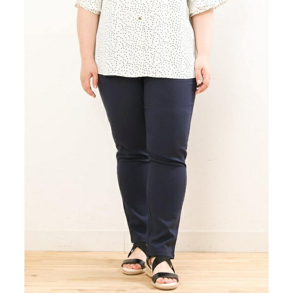 [型番：OLLGS42075]◆エウルキューブの大人気定番パンツ◆ 【デザイン】 ウエストぐるりゴムを入れたはきこみ楽ちんスリムパンツです。トールサイズの足長さんもシッカリカバーできます。 チュニックなど丈長めのアイテムと合わせてもすっきり...