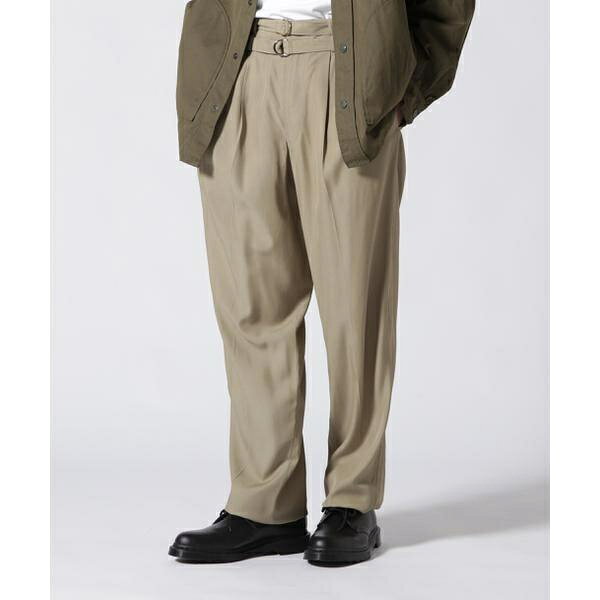 CINOH／チノ／RAYON TWILL DOUBLE BELT PANTS／レーヨンツイルダブルベ／エルエイチピー（LHP）