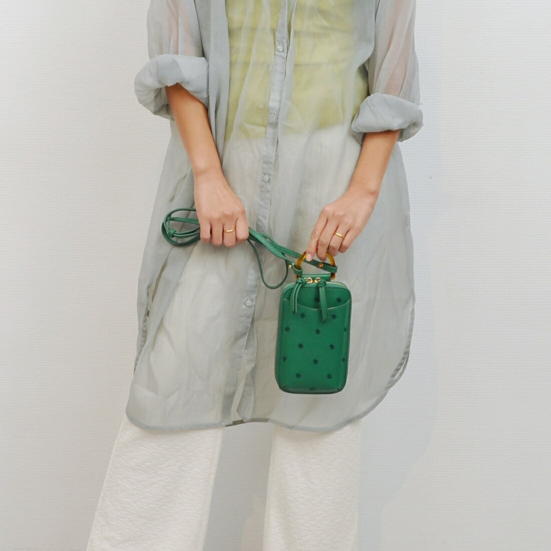 【本革 レザー】 スマホショルダー ペルケ クリルべっ甲モバイルウォレットショルダー／ペルケ（perche..