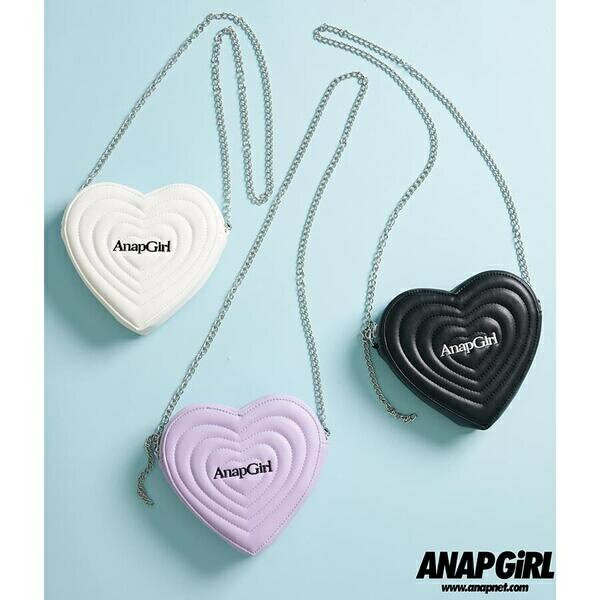 ハート型刺繍入チェーンバッグ／アナップキッズ＆ガール（ANAP KIDS＆GiRL）