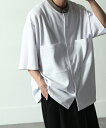 梨地ルーズ配色バンドカラーシャツ/ニルウェイ(Nilway)