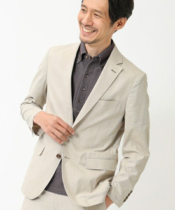 <COOL MAX>コットンリネンバーズアイ イージージャケット【セットアップ・別売りパンツ有り】/クラウデッドクローゼット(CROWDED CLOSET)