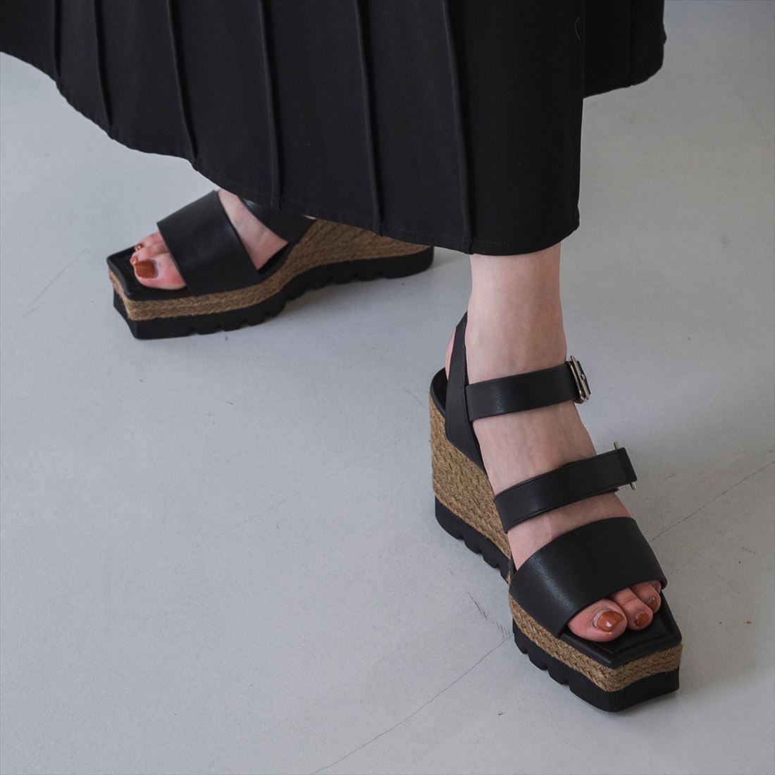 【EVOL】 EVOL×Yukko 9.5cmウエッジコラボサンダル AU30483／EVOL（EVOL）のサムネイル