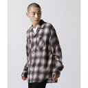 MINEDENIM ^ Drape Denim Ombre Check Loose Work SH^r[ZJhiB'2ndj