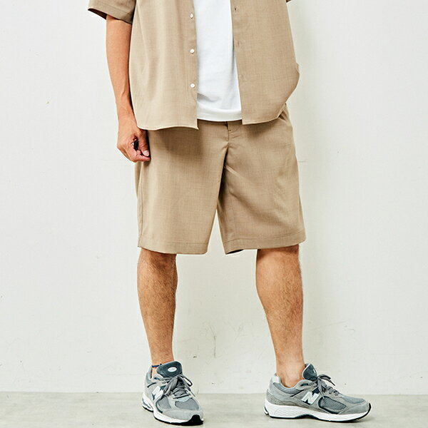リネンライクポプリンショートパンツ／メンズメルローズ（MEN'S MELROSE）