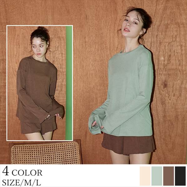 【SEA DRESS】細リブハイネック長袖Tシャツ/ラッシュガード／ティティベイト（titivate）のサムネイル