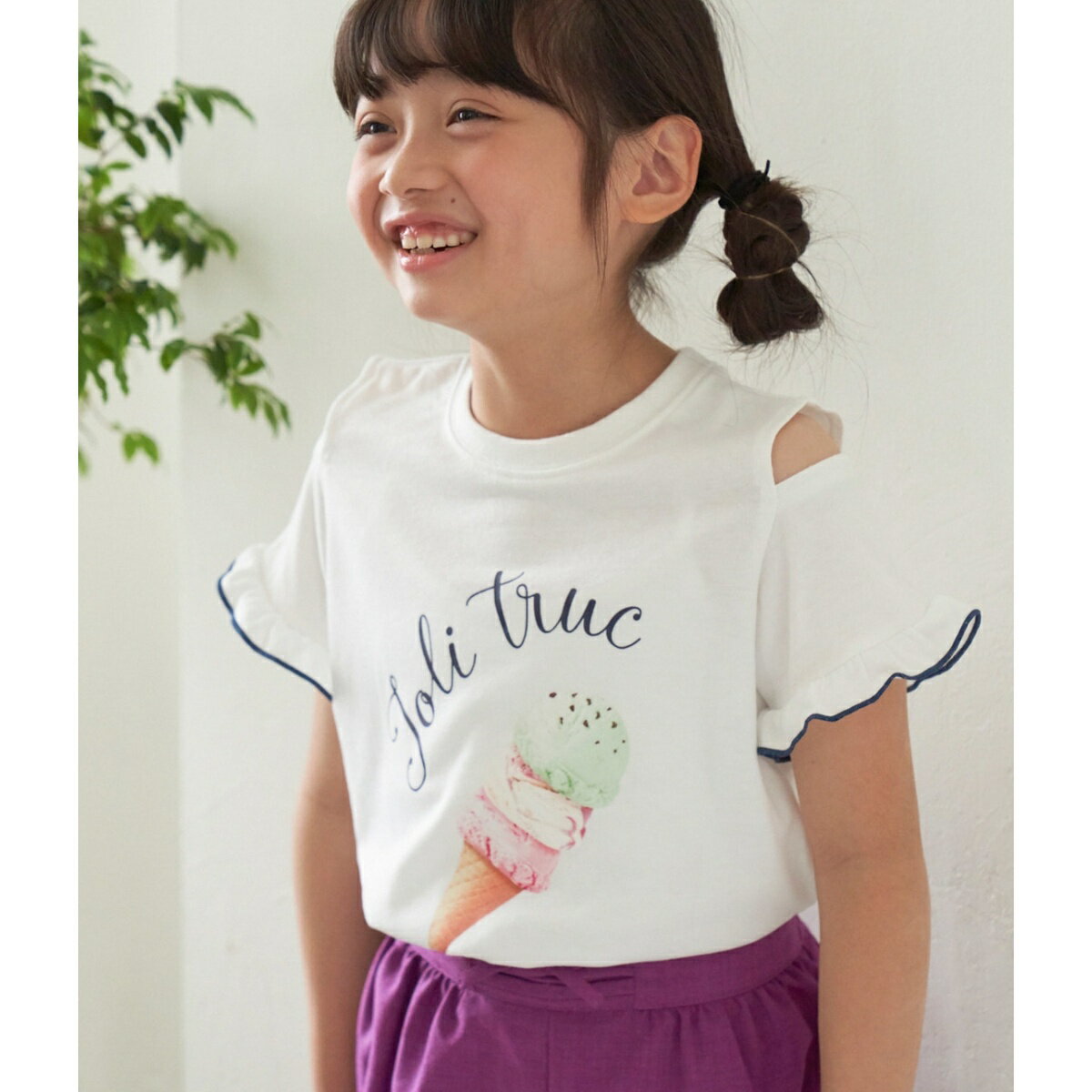 楽天丸井（マルイ）楽天市場店【KIDS】肩見せアイスクリーム転写プリントTシャツ／ロペピクニックキッズ（ROPE' PICNIC KIDS）