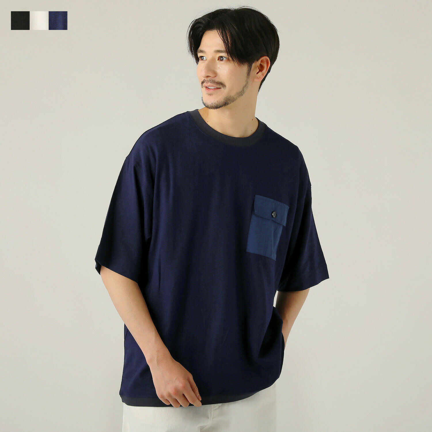 スプートニクス Tシャツ メンズ 綿ナイロンポケット付き綿麻半袖Tシャツ／スプートニクス（SPUTNICKS）